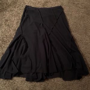 Black silky skirt